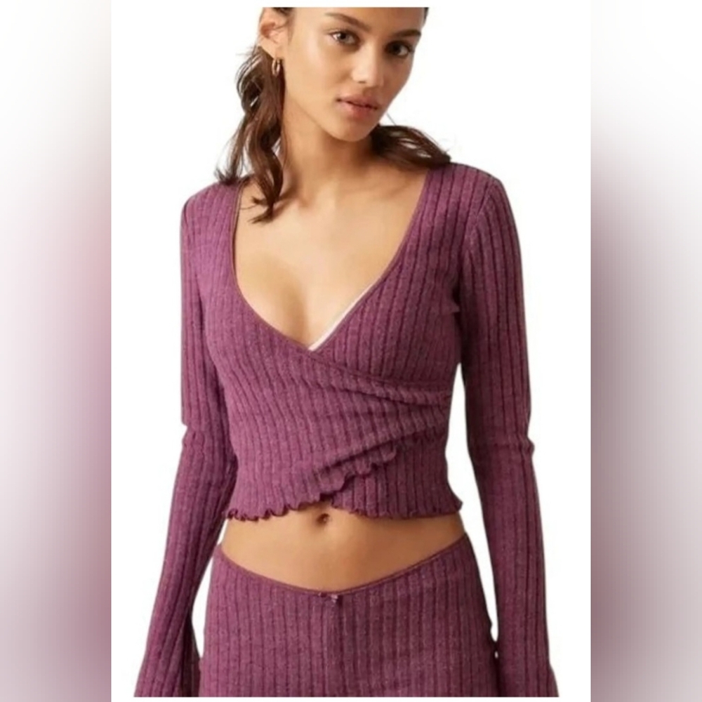 Urban outfitters Out From Under‎ Lila Brushed Rib Wrap Top size medium brand new